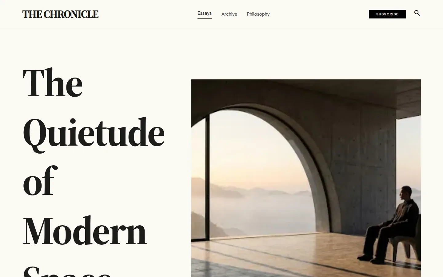 Magazine landing page, hero composed/asymmetric-spread