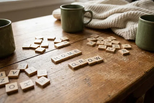 Wooden letter tiles