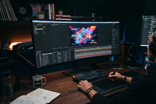 Motion sequence open on a studio workstation
