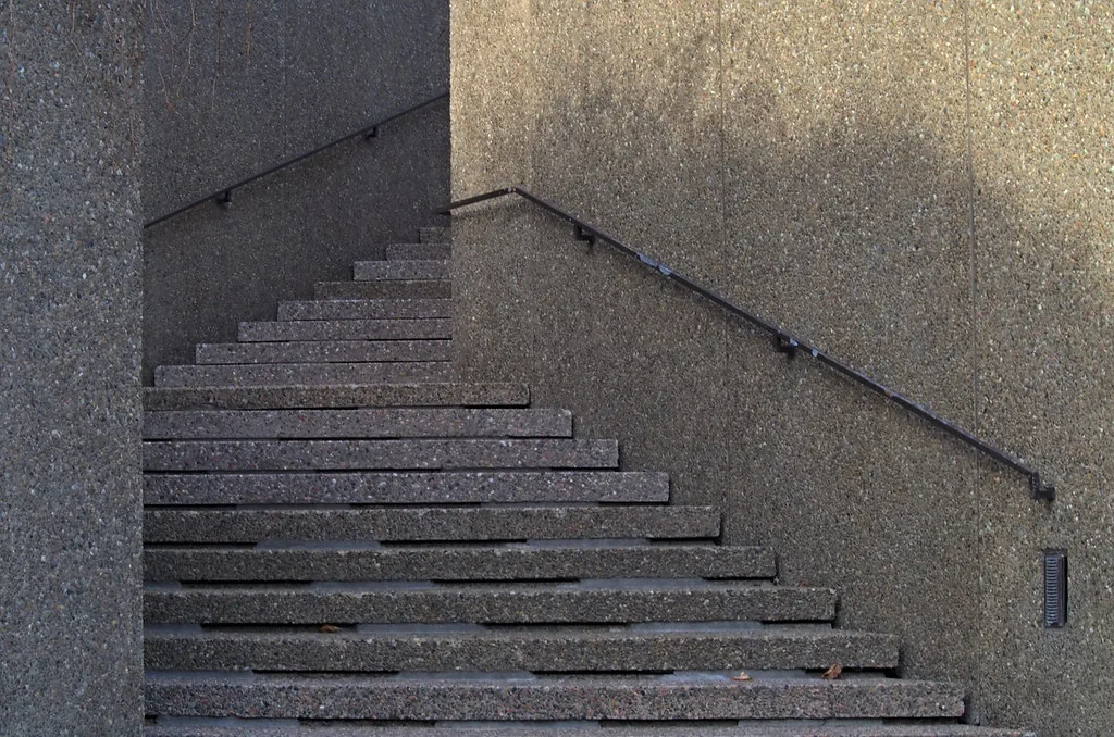 brutalist concrete stairs