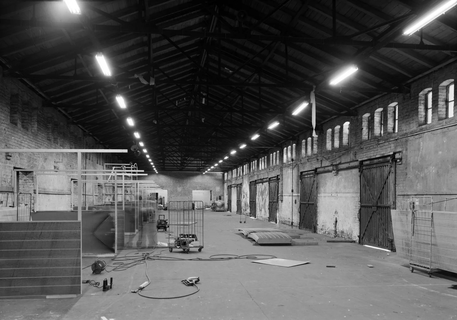 long warehouse interior