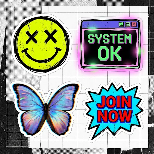 Retro Stickers Photocopy