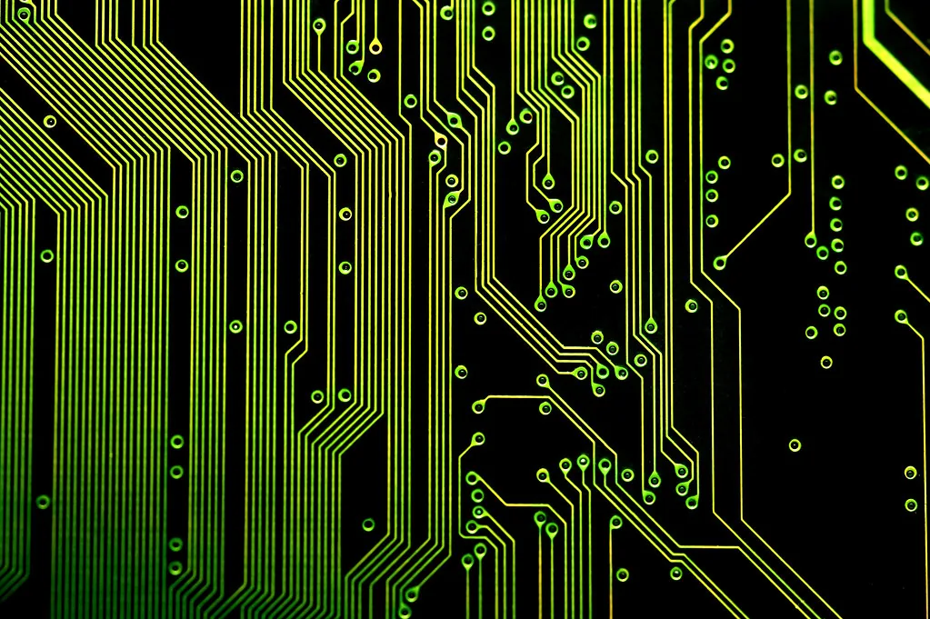 dense circuit board traces
